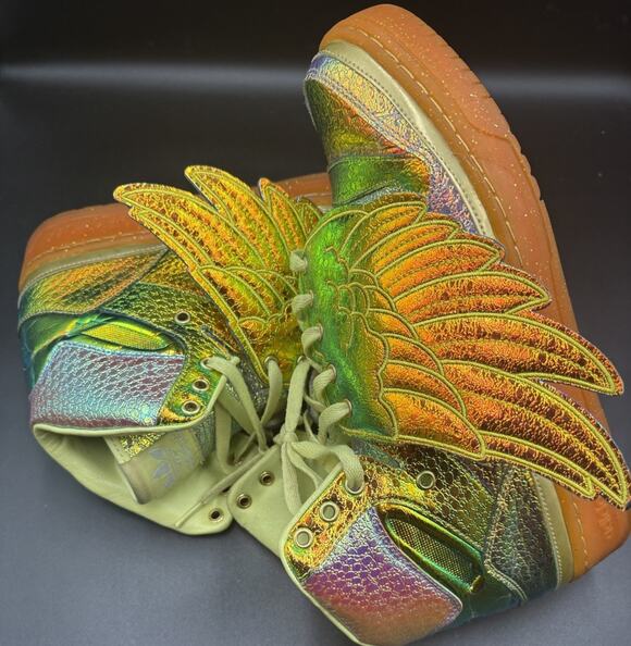 adidas Other - Adidas Jeremy Scott JS Wings 1.0 Rainbow Iridescent Gold Orange Size 11 Rare